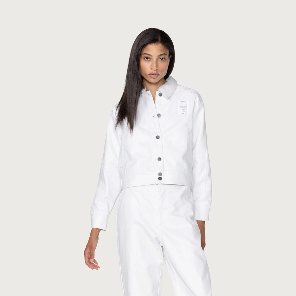 Honor the Gift Streetwear Women’s White Waxed Logo Jacket NEW Medium